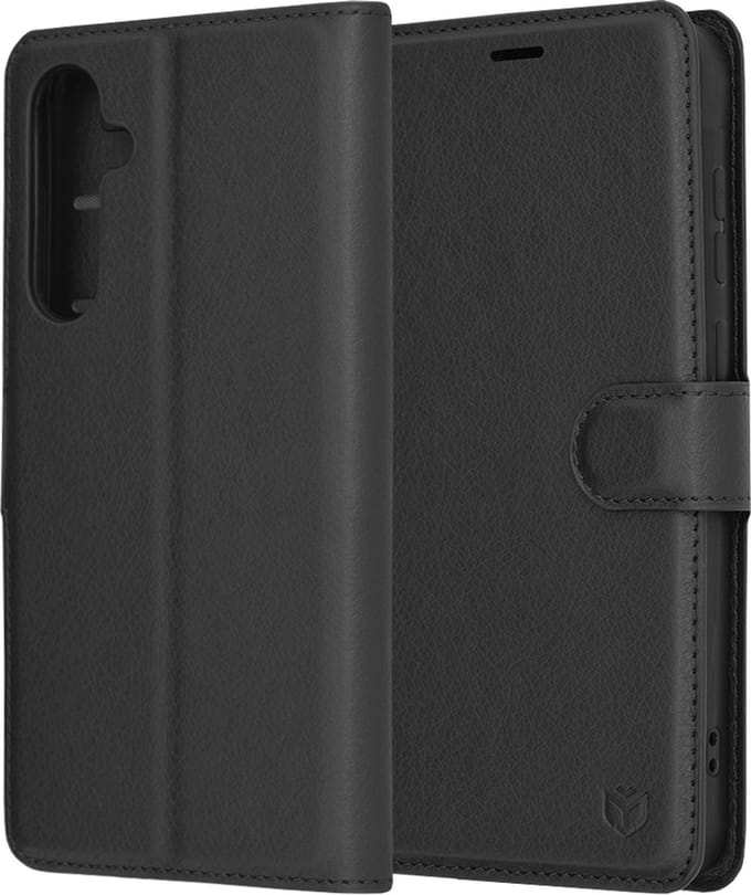 Hoesje geschikt voor Samsung Galaxy A55 - Techsuit Leather Folio Book Wallet Case - Zwart