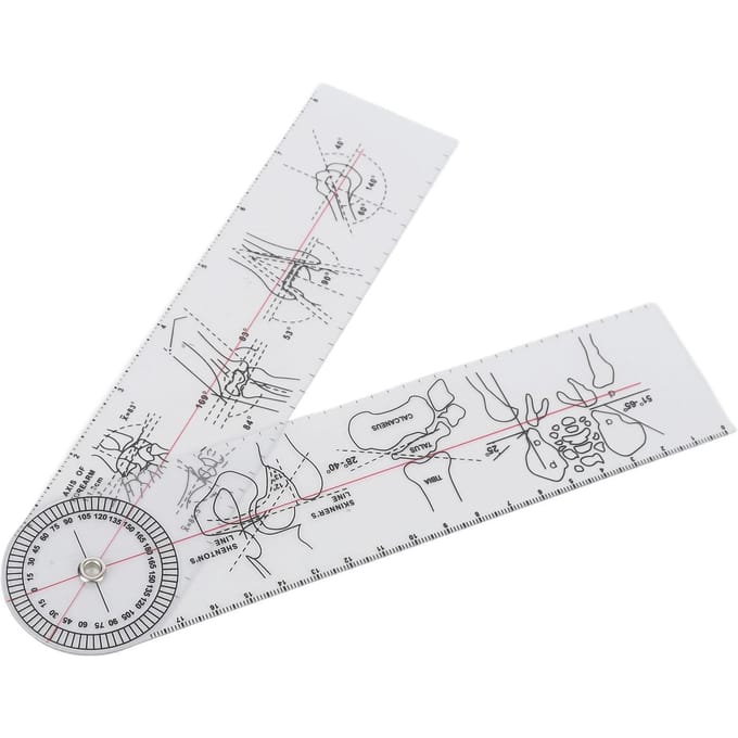 Gewrichtslineaal Transparant Plastic Spinale Goniometer Fysische Hoek Gradenboog Lineaal white