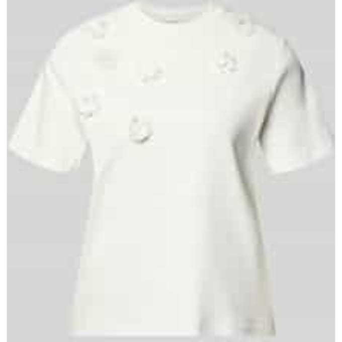 T-shirt met bloemapplicaties
