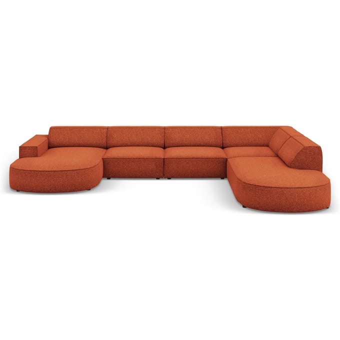 7-zitshoekbank Jodie rechts chenille afgerond | Micadoni Home
