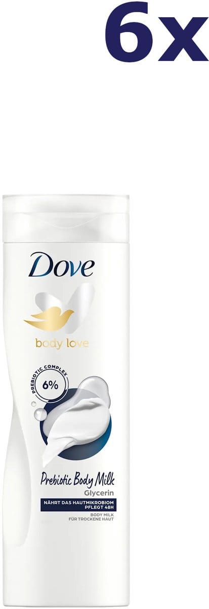6x Dove Body Milk Prebiotica 400 ml