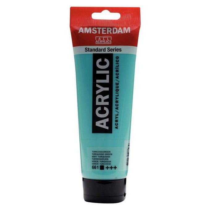 Peinture Acrylique en tube - Vert turquoise - 661 - Amsterdam - 250ml vert