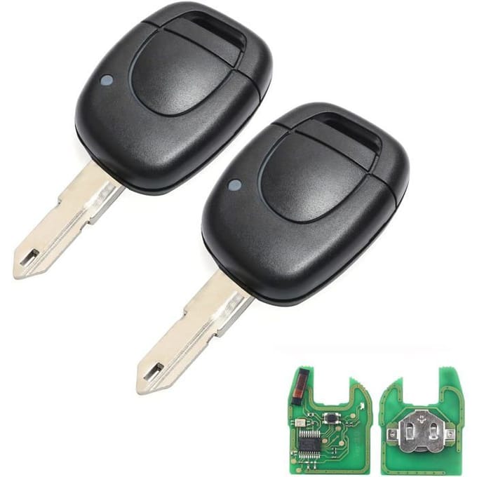Coque De Clé 1 Bouton Boitier Clef Télécommande Clio 2,Clé De Voiture Télécommande Pour Re-Nault Twingo Clio 2 Master Kango Avec 43