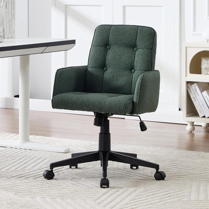Moderne bureaustoel - Draaistoel studie - Comfortabel werken - Verstelbare hoogte - 66x66x82 cm - Groen