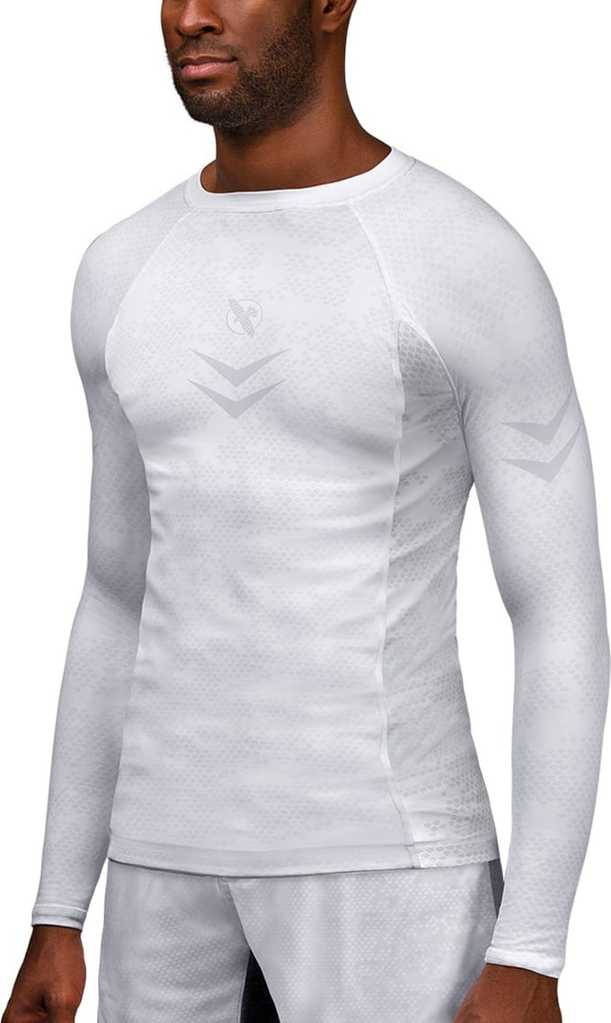 Hayabusa Arrow Ranked Long Sleeve Rashguard - Wit - maat M