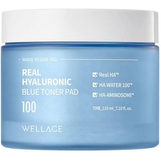 [WELLAGE] Real Hyaluronic Blue Toner Pad 70EA white
