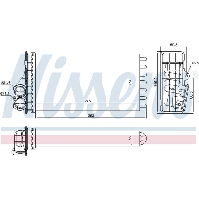 Warmtewisselaar, interieur verwarming NISSENS 707091