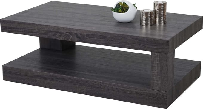 Salontafel MCW-A32, woonkamertafel, 3D structuur, 40x110x60cm MVG-gecertificeerd ~ zwart eiken look