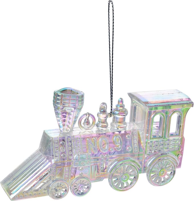 Clayre & Eef Kersthanger Trein 12 cm Zilverkleurig Kunststof