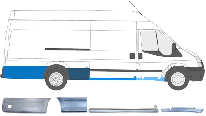 Reparatiepaneel set voor Ford Transit 2000-2013 / Rechts