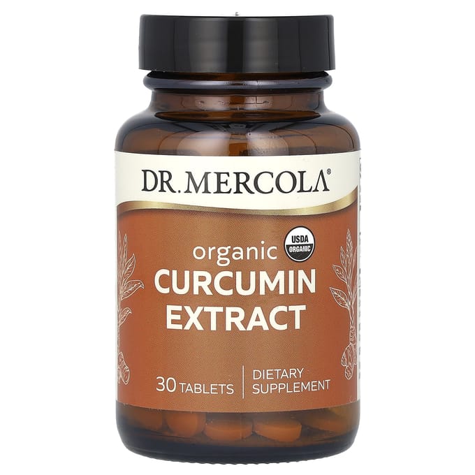 Dr. Mercola, Extrait de Curcumine Bio, 30 Comprimés