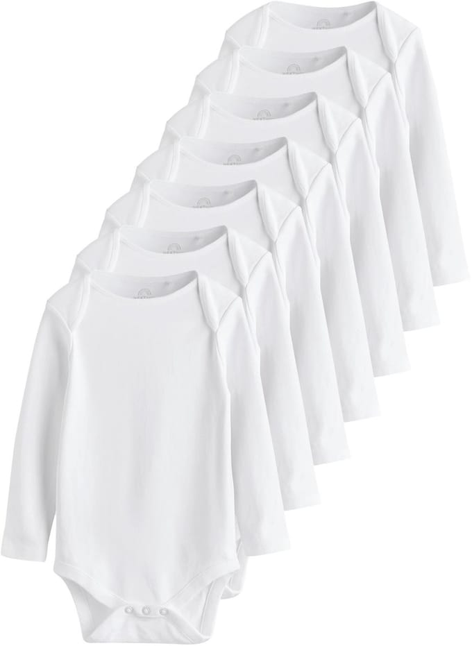 Next - Pasgeboren unisex - Essential rompertjes met lange mouwen - Wit