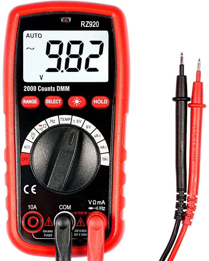Digitale Multimeter - Spanning Tester - Elektrische Metingen - Contactloze Spanning - 6 Basismetingen - Zwart