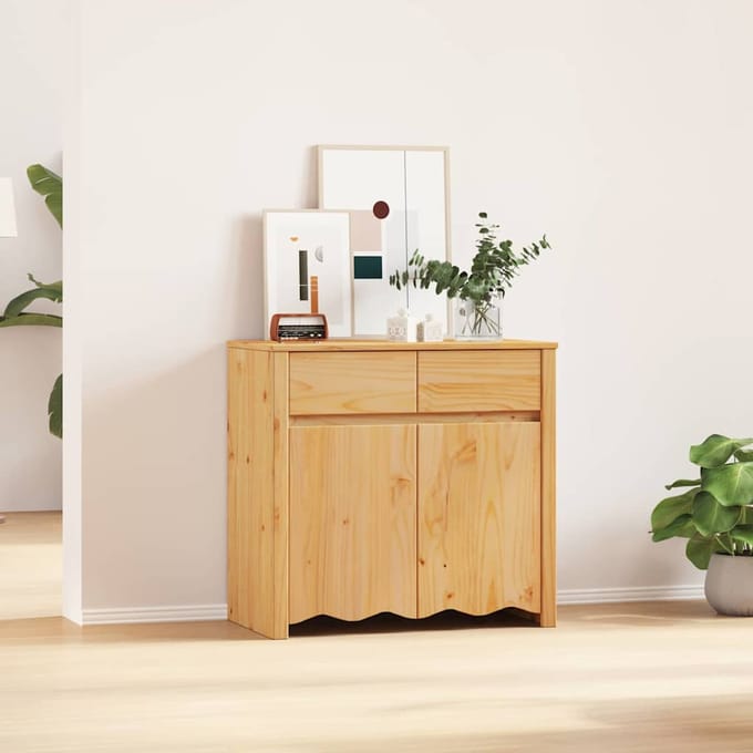 vidaXL - Dressoir - Drammen - Eiken - 79 - x - 43 - x - 75.5 - cm - Massief - grenenhout