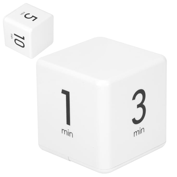 Zwaartekrachtsensor Kubische Digitale Timer met Display Tijdmanagement voor Thuis Keuken School white