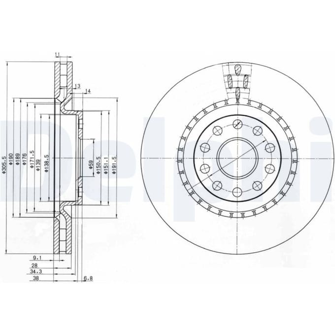 Remschijf DELPHI BG3723