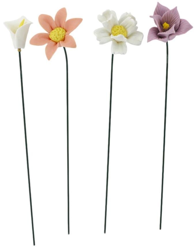 Home Society - Kunstbloem - Set van 4 - Polyresin - Voorjaar - Bloemen