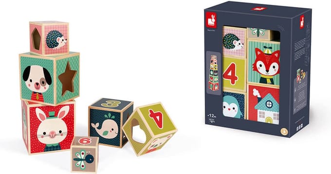 Janod - Houten stapeltoren - Baby forest blokken piramide