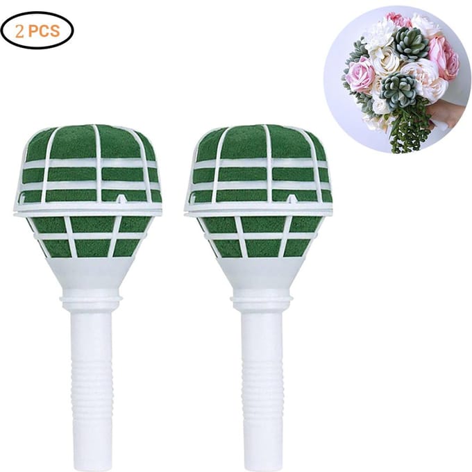 2 STUKS Schuim Boeket Houder Bloemen Plastic Handvat DIY Bruids Bloemen Basis Rectangular 260x160cm white