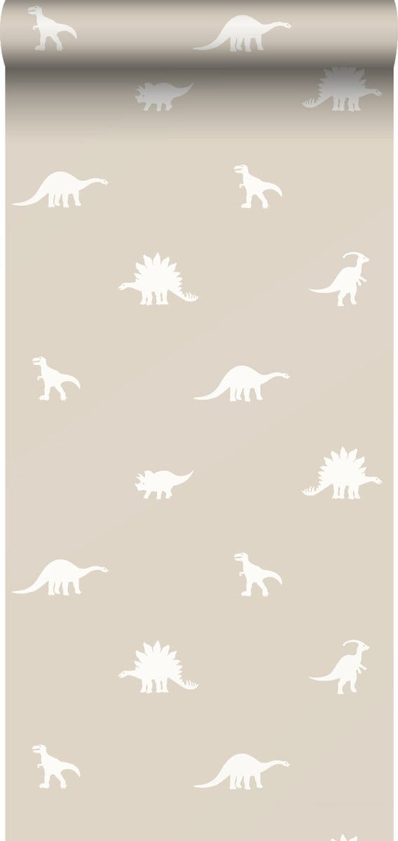 ESTAhome behang dinosaurussen beige - 53 cm x 10.05 m - 139508