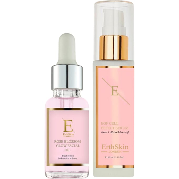 ErthSkin London EGF CEL EFFECT SERUM + Rozenbloesem Glow Gezichtsolie 1