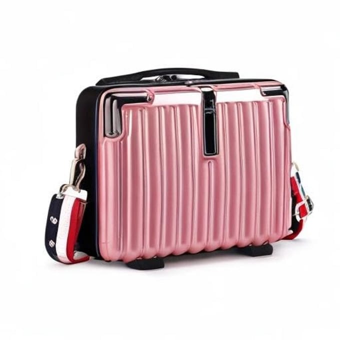 Mini Koffer Hard Shell Make-up Tas voor Vrouwen - Draagbare Cosmetische Case in Roze