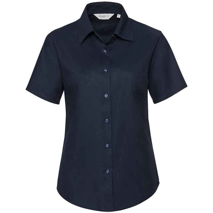 Russell Collection Dames/Dames Oxford Overhemd Met Korte Mouwen (Heldere marine)