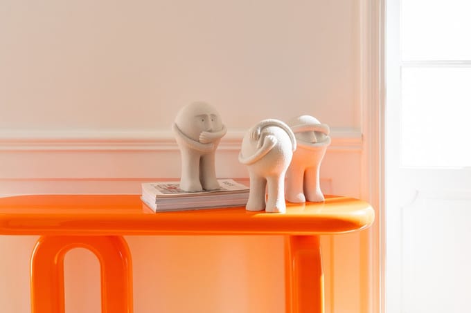 J-Line decoratie Beeldje Bollie - polyresin - small - set van 3