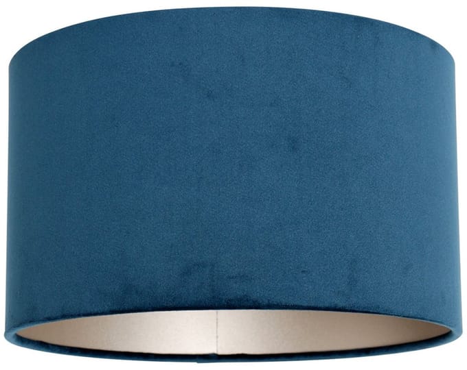 Blauwe Velours Lampenkap K7396ZS ⌀30cm E27 fitting Textiel Modern Steinhauer Kappen