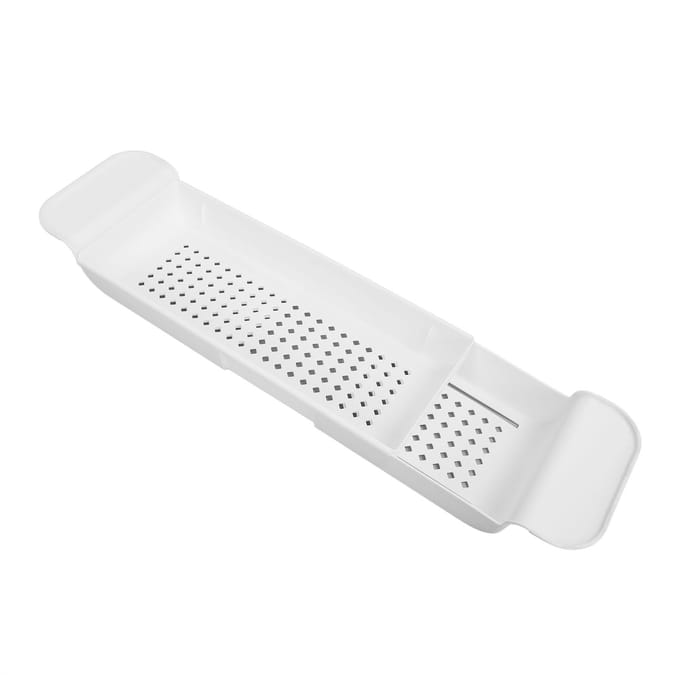 Uitschuifbaar Badplank Multifunctionele Opbergruimte Verstelbare Badkuip Caddy Tray voor Badkamer Toiletruimte white
