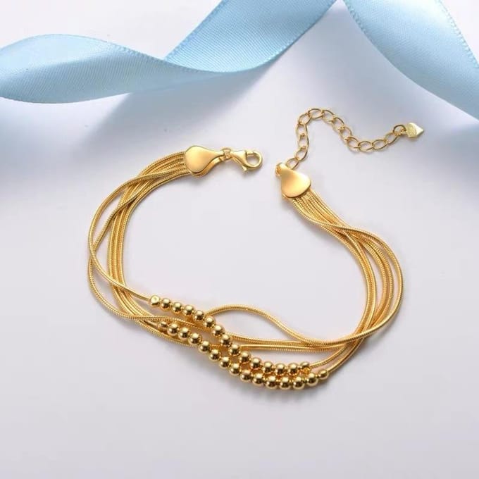 24k Geelgoud Vergulde Armband Gemaakt van Messing gray