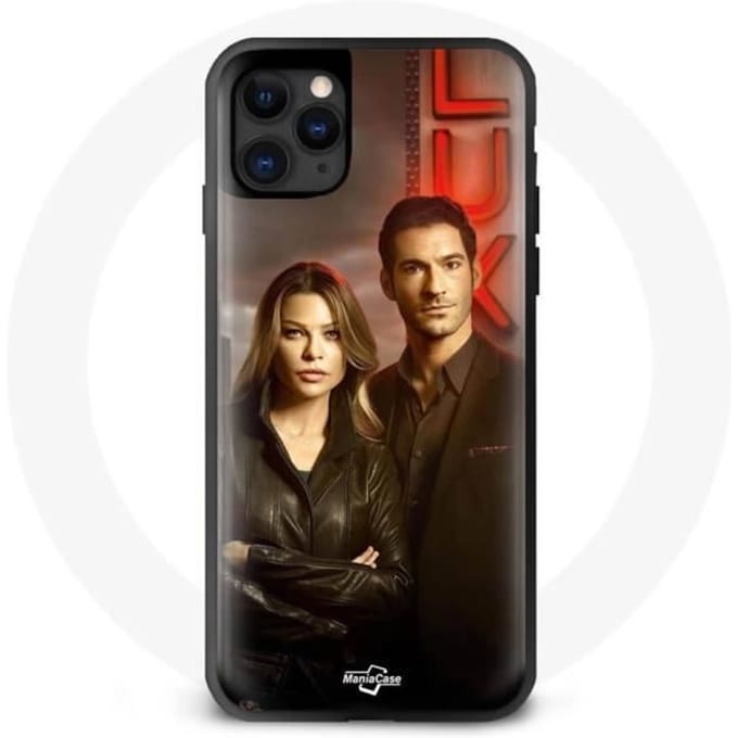 Coque - maniacase - Iphone 12 Pro Max - Noir - Souple - Lucifer Morningstar Chloe Decker noir