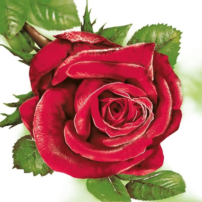 Lunch servetten Big Red Rose - Maki - 33x33 cm