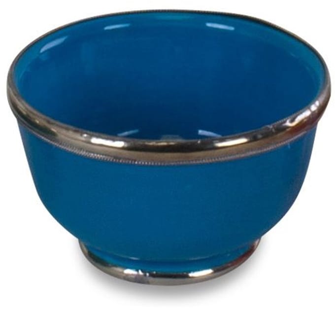 Safaary - Kom met Metaal Licht Blauw Ø 9 x 5,5cm