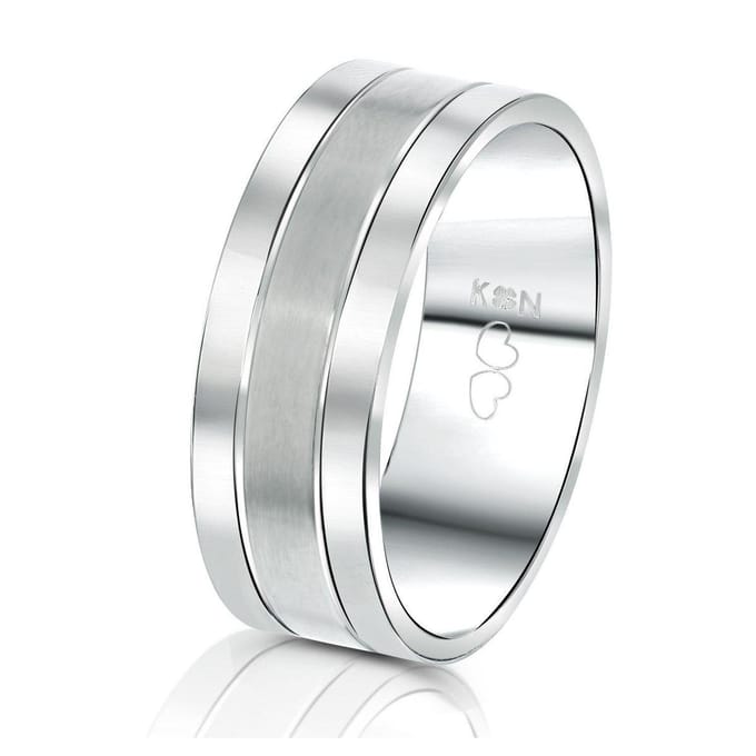 Lucardi Heren Vriendschapsring Aruba - Ring - Vaderdag Cadeautje - Staal - Zilverkleurig