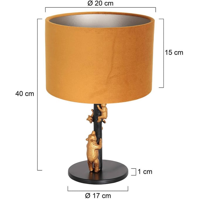 Anne Lighting tafellamp Animaux - zwart - metaal - 20 cm - E27 fitting - 8235ZW