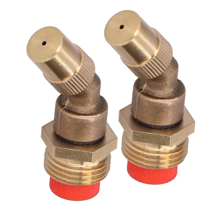 2 Stuks Verstelbare Verstuivende Elleboogsproeier met Filter G1/2 Buitendraad Irrigatiemondstuk beige