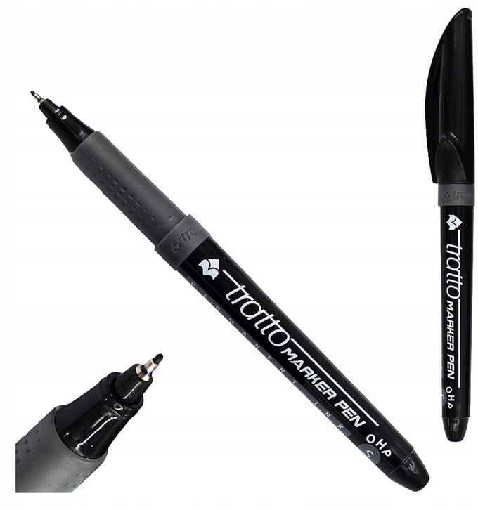 Lyra Permanent Marker Zwart 1mm - Sneldrogend & Waterdicht