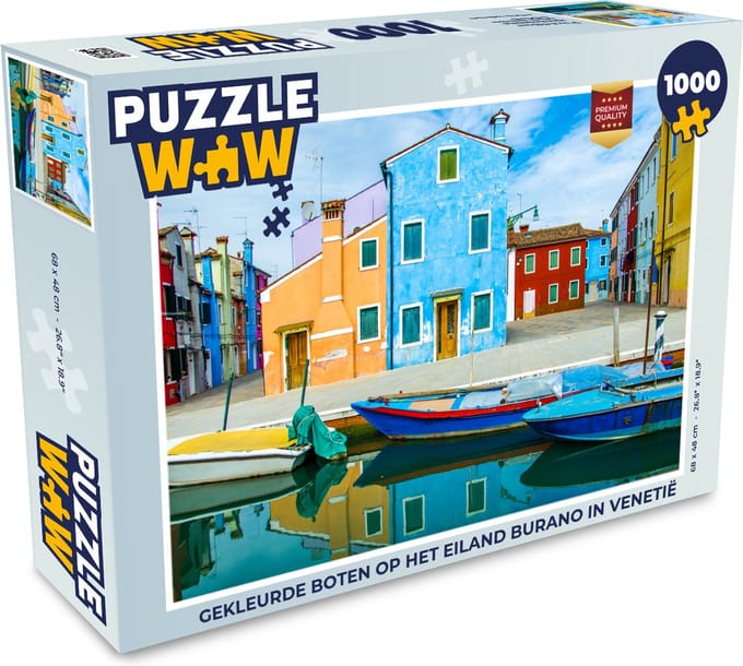 Puzzel Gekleurde boten op het eiland Burano in Venetië - Legpuzzel - Puzzel 1000 stukjes volwassenen