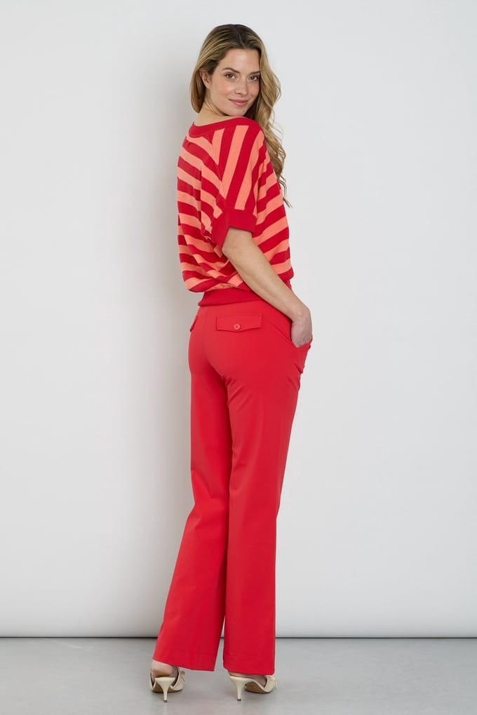 Mi Piace Travel Broek Dames Flared – Rood - Maat M/38 - 202089
