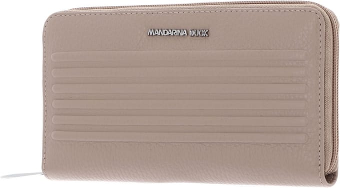 MANDARINA DUCK Leren Portemonnee I-Con Wallet Warm Taupe