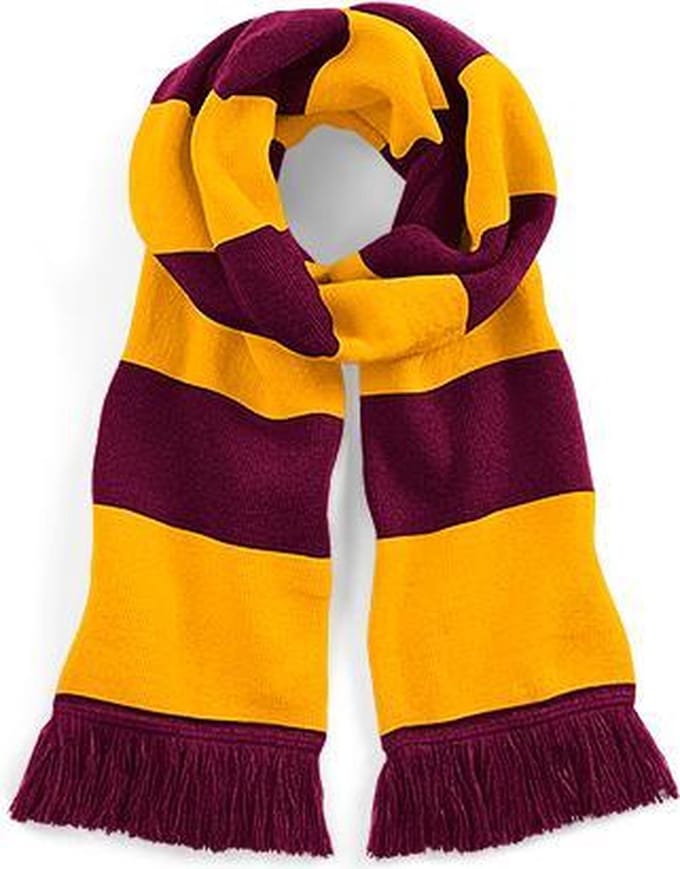 Beechfield Sjaal met brede streep oranje/bordeaux Unisex - sjaal lengte 182 cm