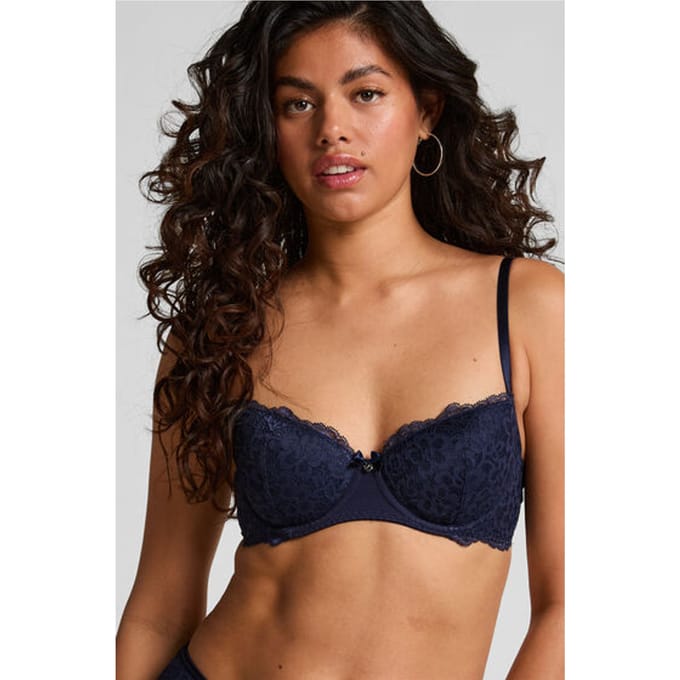 Hunkemöller Dames Lingerie Voorgevormde beugel bh Marine - Blauw - maat E75