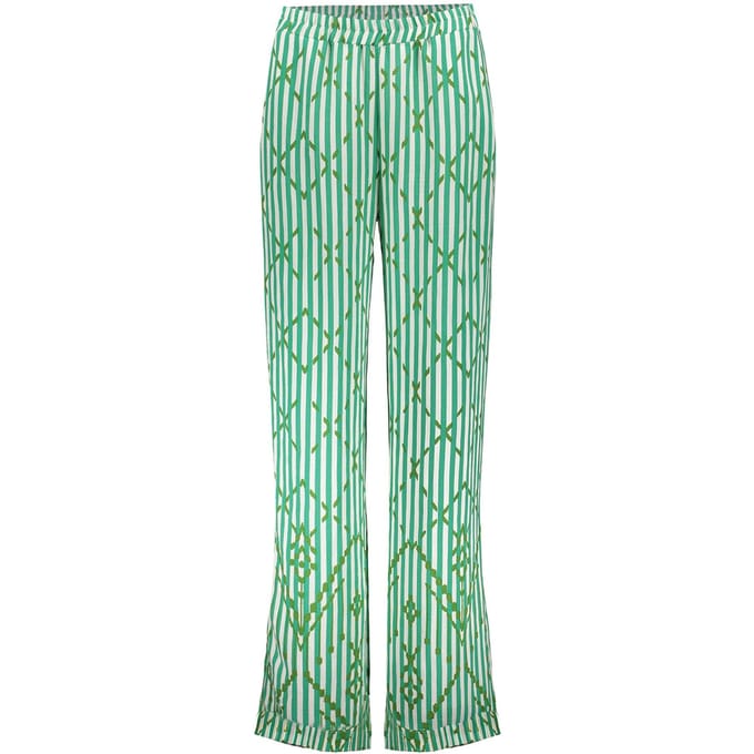 Geisha Pants Ecru/green Größe: XXL | Ausgestellte Hosen Outlet | Damen | Braun