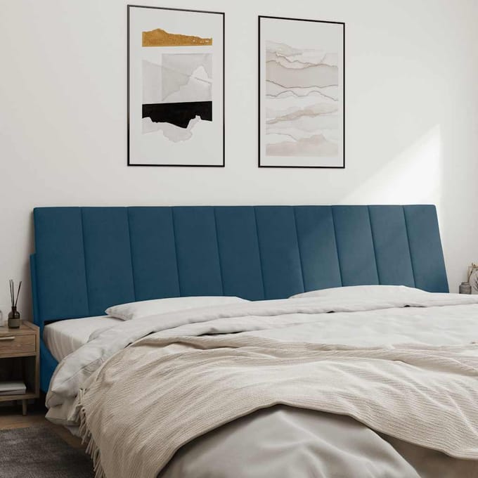 vidaXL - Hoofdbordkussen - "Hanko" - 200 - cm - fluweel - blauw