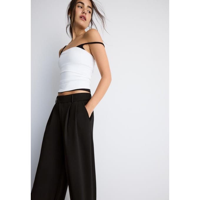 Stradivarius Nette broek met zachte touch  Zwart 36