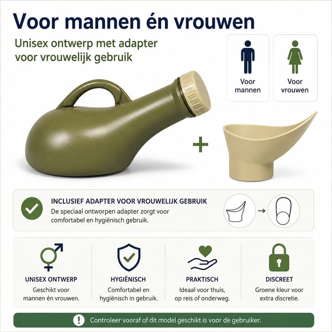 Aidapt Urinaal unisex - Met schroefdeksel - Groen