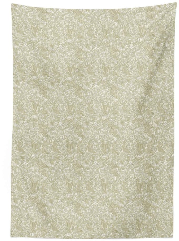 Abakuhaus tafelkleed 140x240 cm – satijnmengsel, beige/wit – machinewasbaar