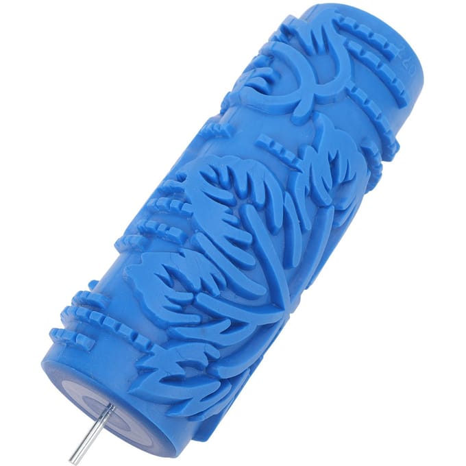 5in Patroon Verfroller Decoratieve Textuur Kunstroller Muurgereedschap Zachte Embossing Getextureerde Rubberen Roller voor Kleding blue