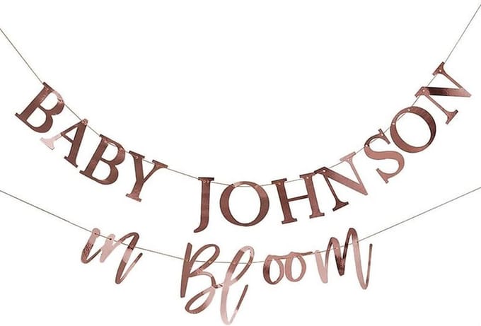 Ginger Ray - Baby in Bloom - Slinger Rose Gold - gepersonaliseerd